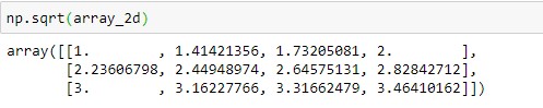 Square root of 2D Array Square root of 2D Array