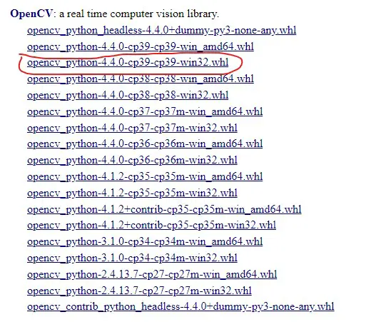 OpenCV Version