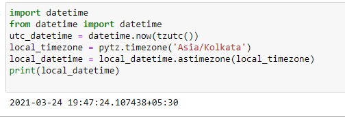 Convesion of utc to local time using as datetime module