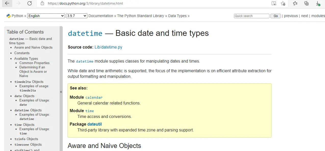 UTC to datetime