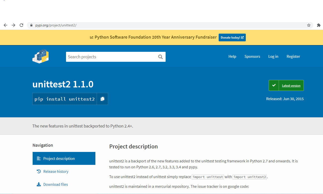Importerror no module named unittest2