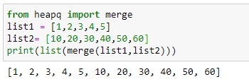 Merging two sorted list using heapq