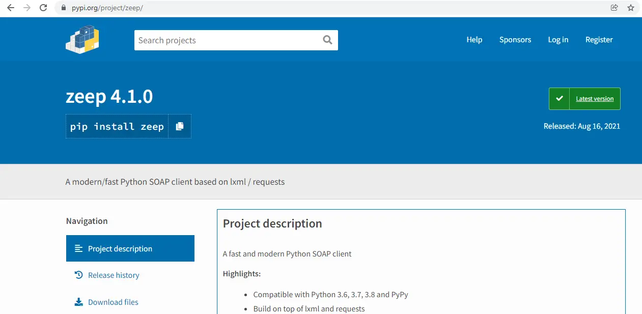 Zeep python