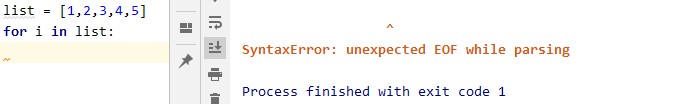SyntaxError unexpected EOF while parsing on loop
