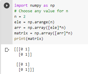 nxnxn matrix python Implementation Step by Step