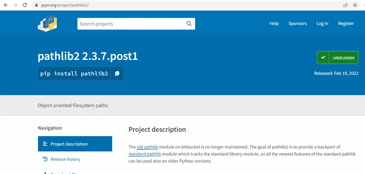 importerror no module named pathlib package