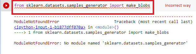 modulenotfounderror no module named 'sklearn.datasets.samples_generator'