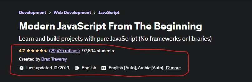 Modern JavaScript From The Beginning Udemy Course