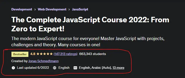 The Complete JavaScript Course 2022 From Zero to Expert! Udemy Course