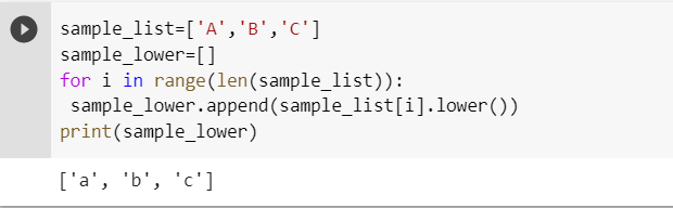 list object has no attribute lower fix by accessing complete list