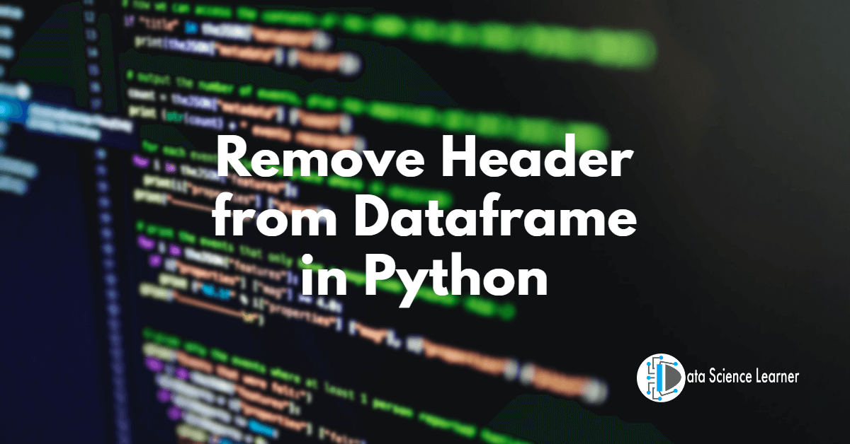 Remove Header from Dataframe in Python