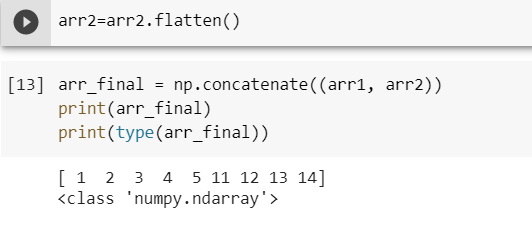 numpy array concatination