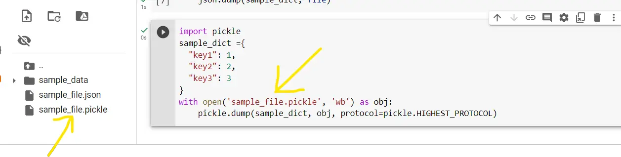 Save dict as pickle Python