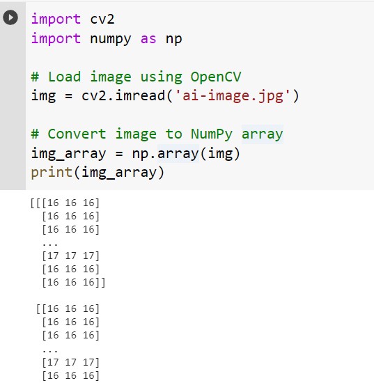 converting image to numpy array using opencv library