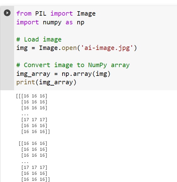 converting image to numpy array using pillow library